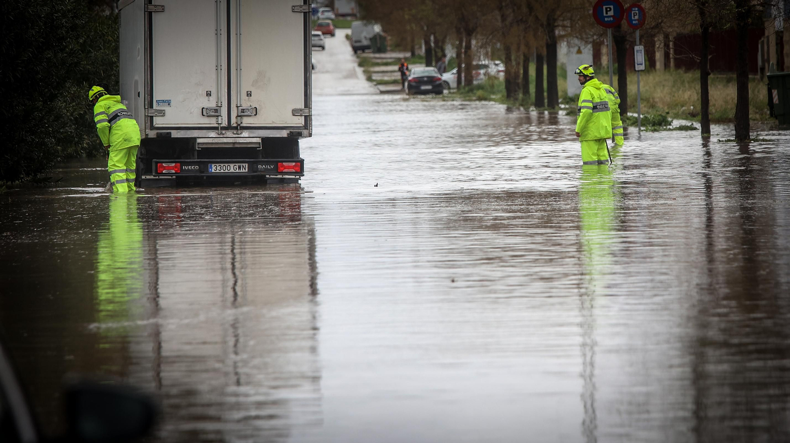 La borrasca Karlotta provoca inundaciones en algunas zonas de Jerez