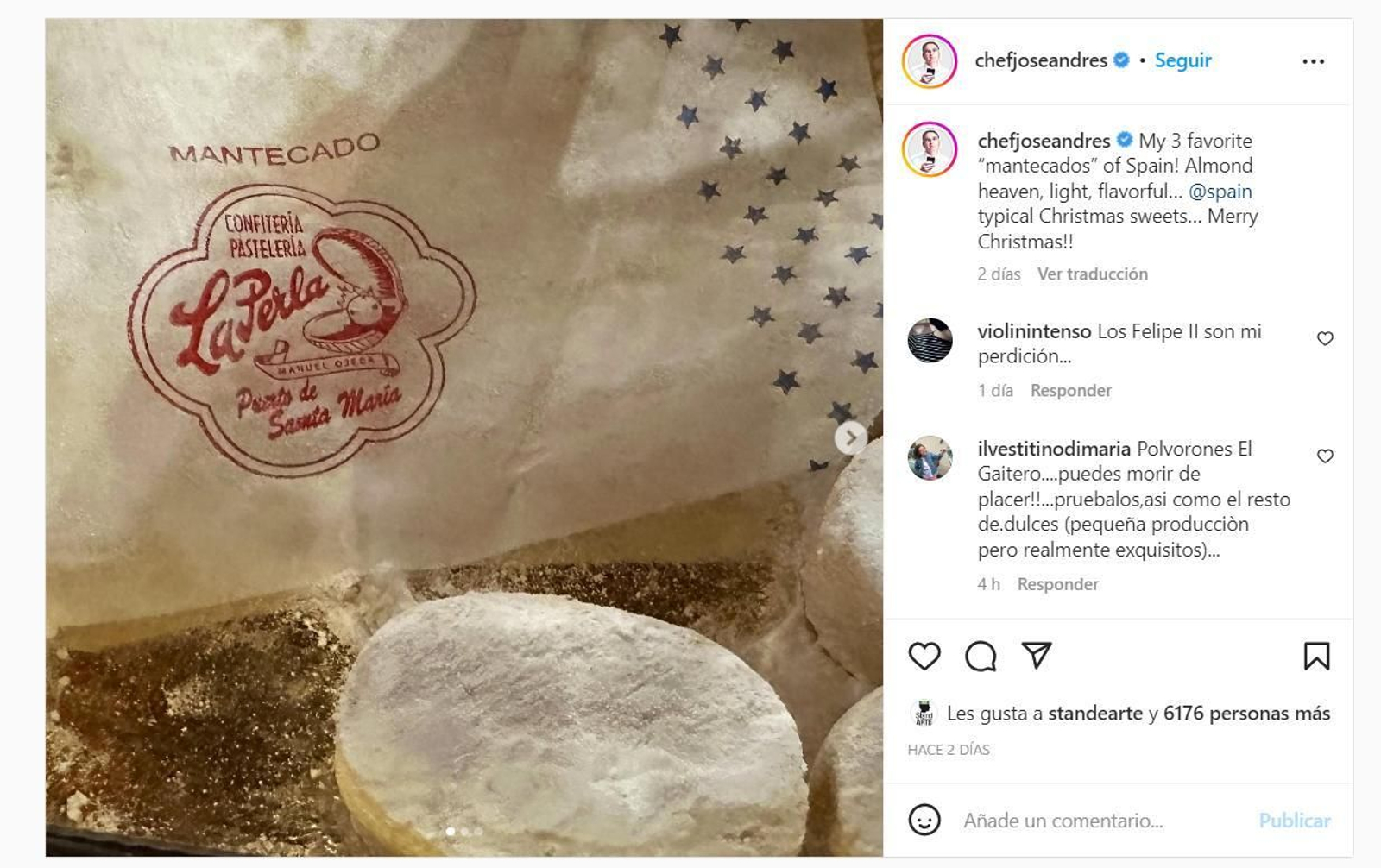 Captura de pantalla del Instagram del chef José Andrés