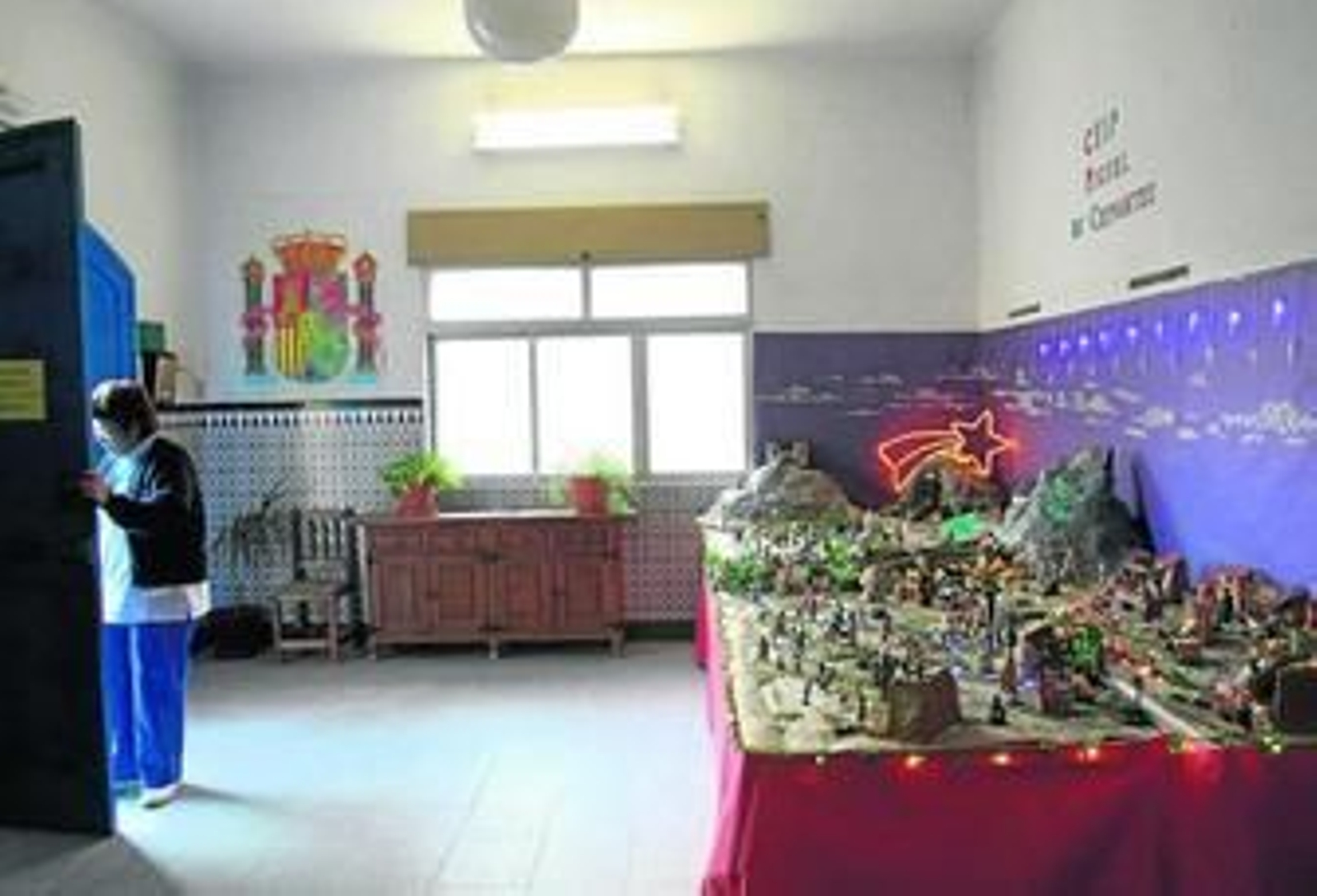 Representación del portal de belén en el colegio Miguel de Cervantes.