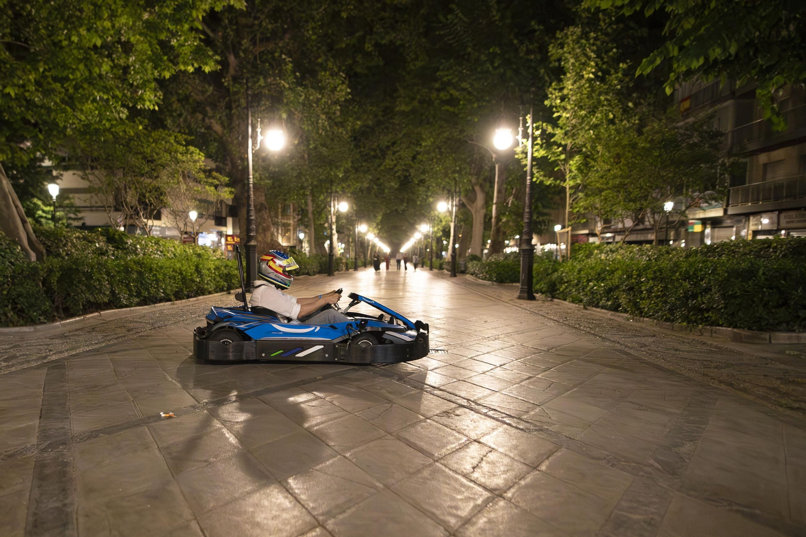 Así se probó el circuito urbano de karts de Granada, en imágenes