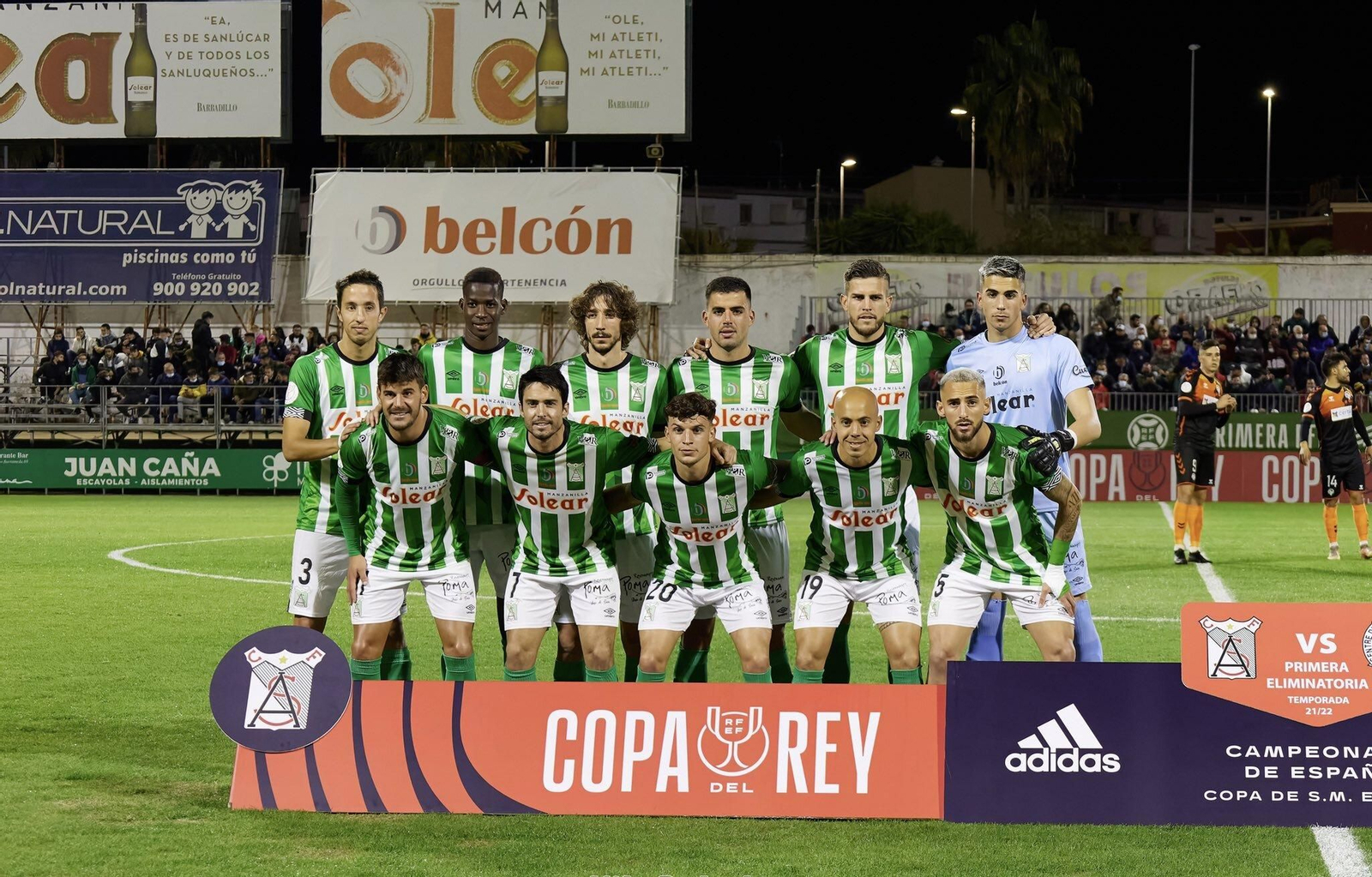 El once que el Sanluqueño presentó en la Copa.