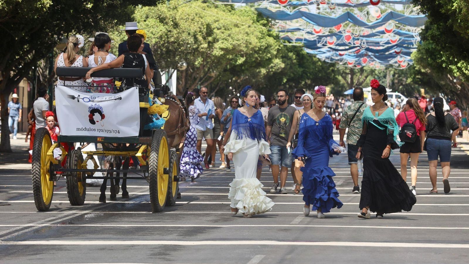 Feriantes en el Real del Cortijo de Torres.
