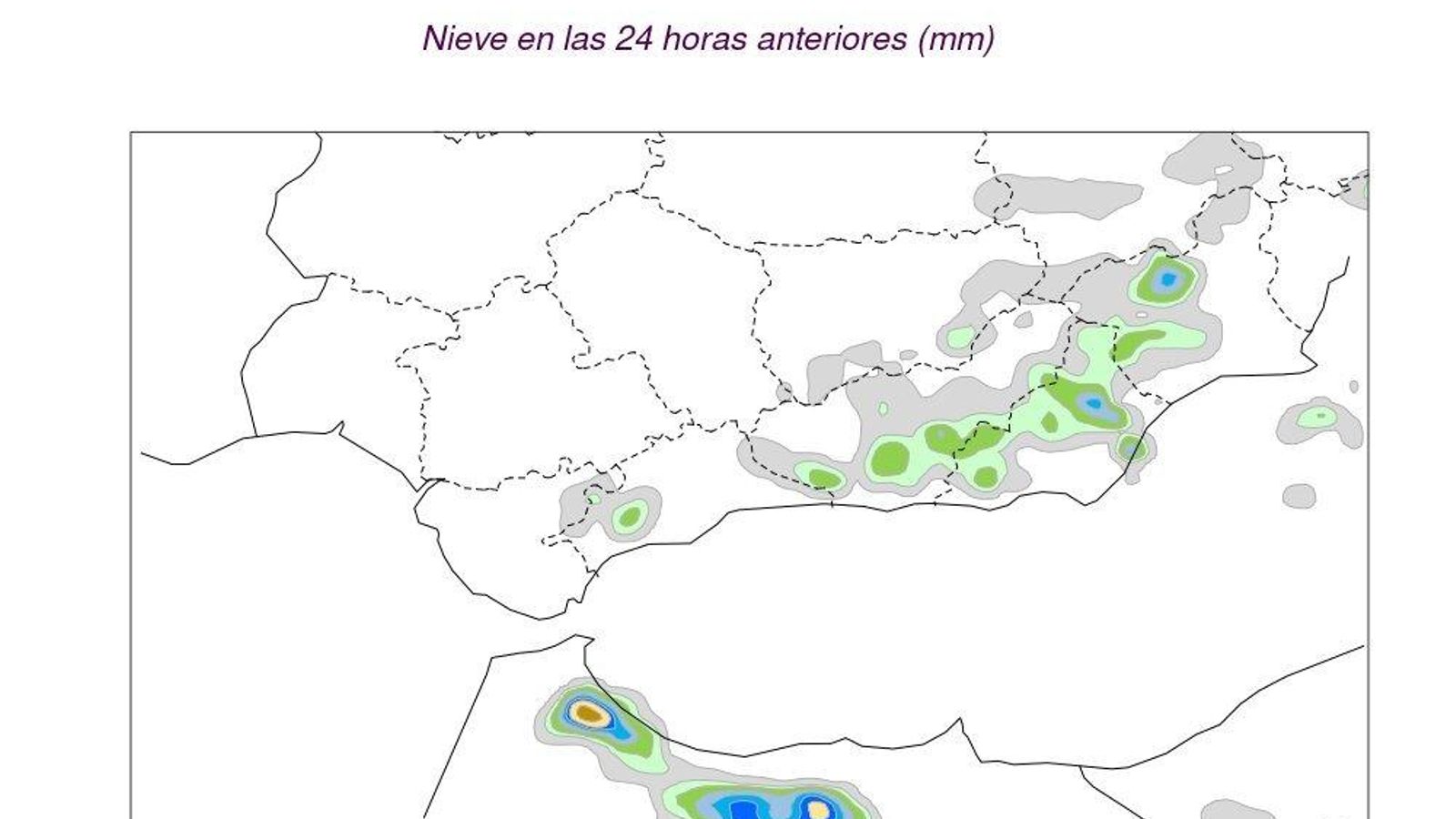 Previsión de nieve en Andalcía