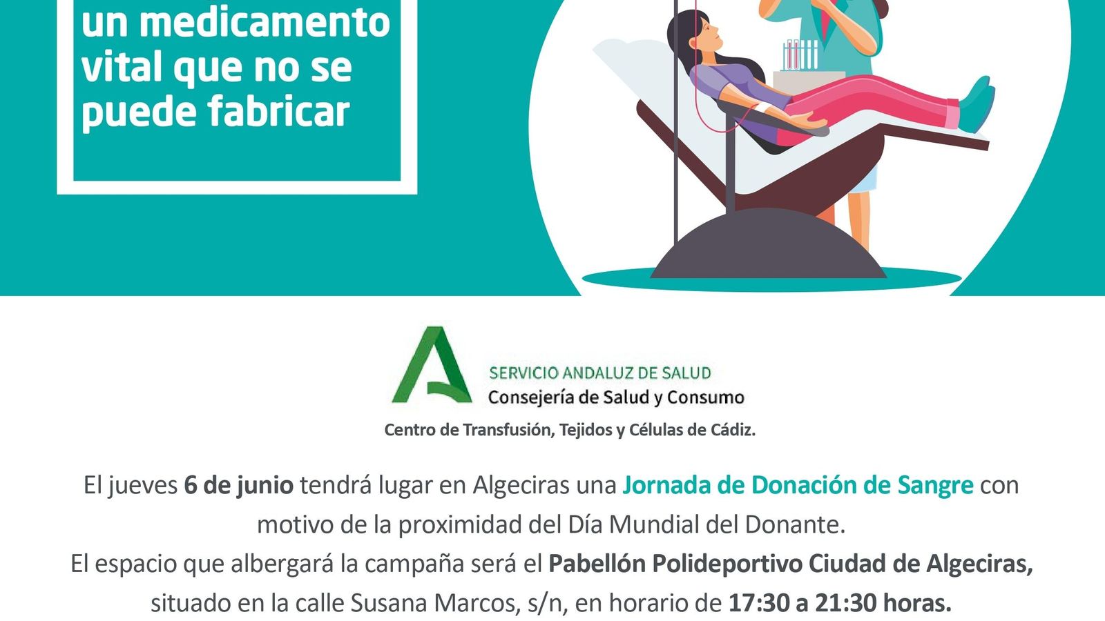 Cartel de la jornada de donación de sangre