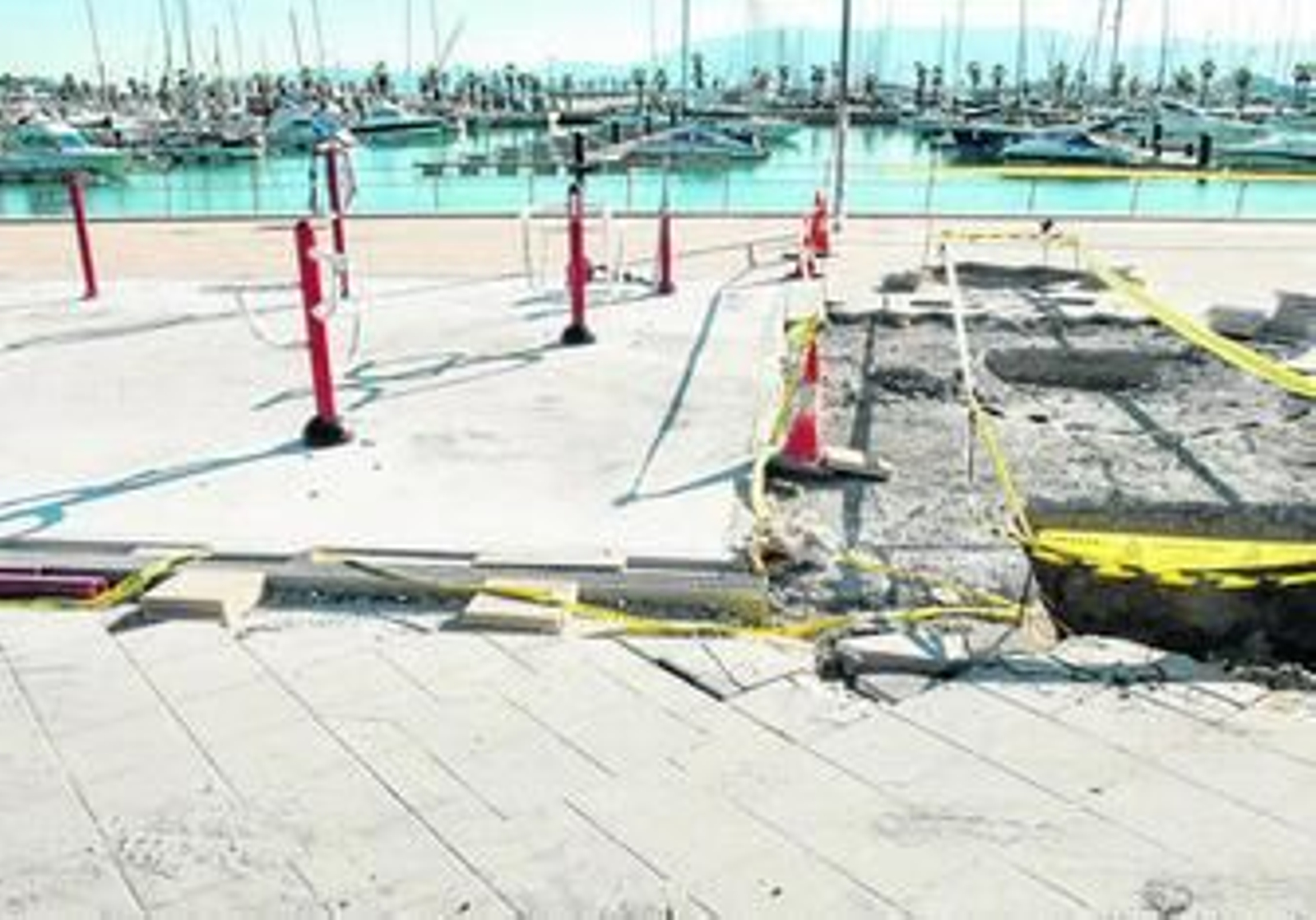 Imagen tomada ayer del estado de las obras.