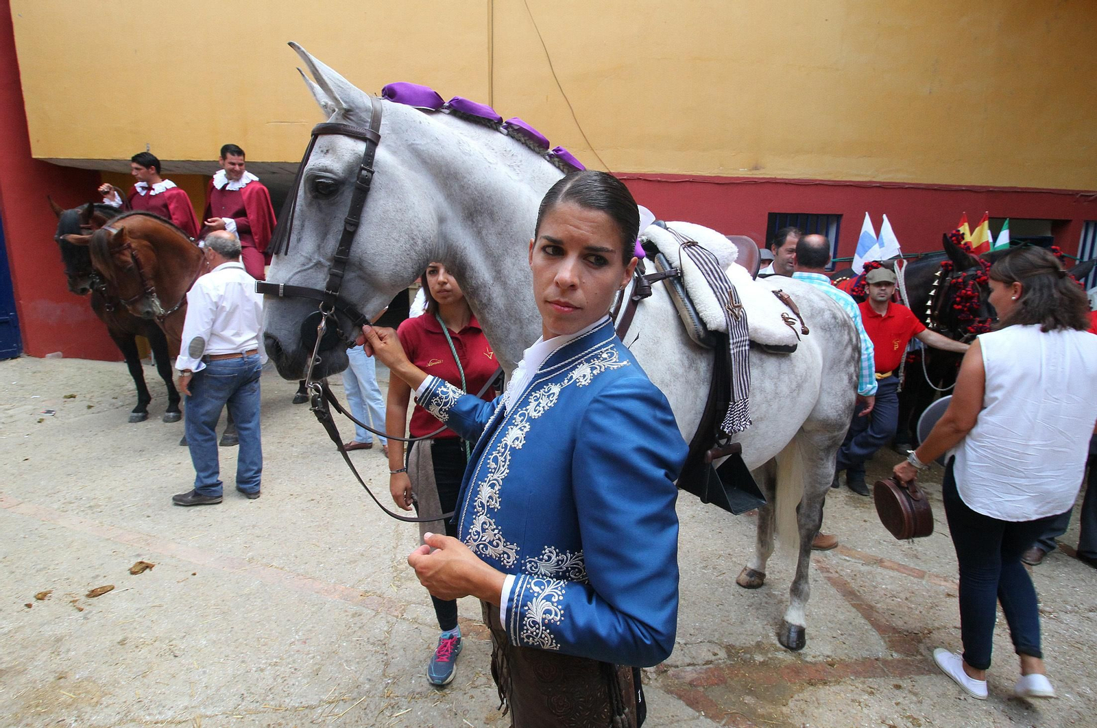 Imágenes de la corrida de rejones de Pablo Hermoso de Mendoza, Andrés Romero y Lea Vicens.