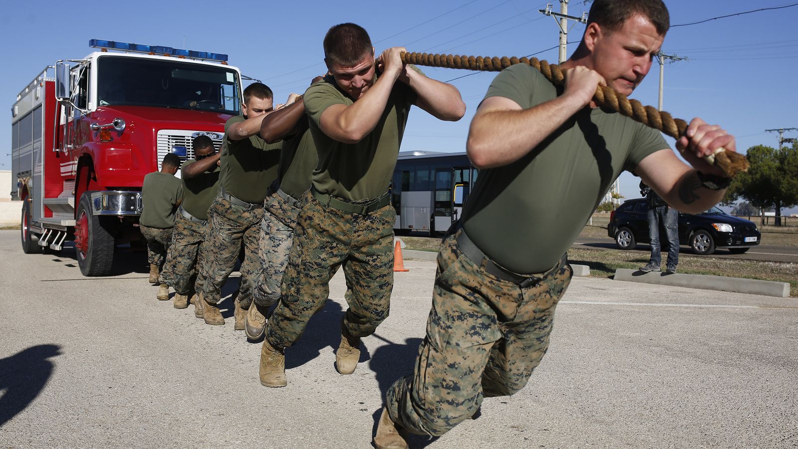 Ejercicios de los marines americanos en Morón.