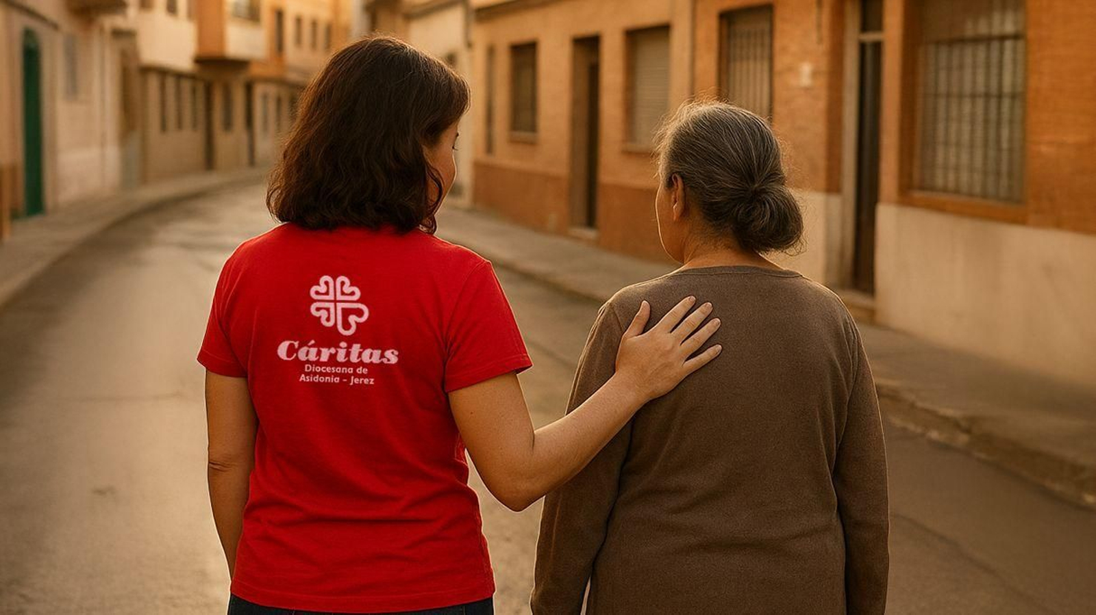 Imagen de la campaña de Cáritas en Jerez.