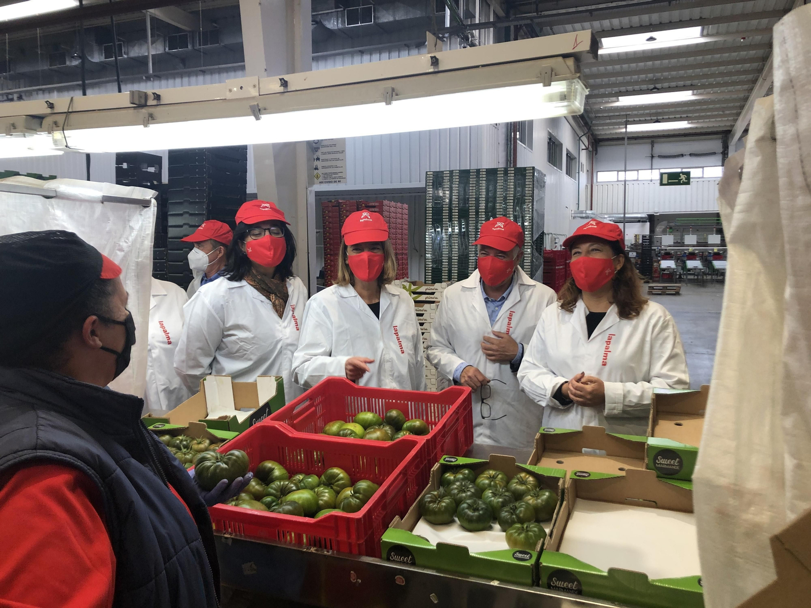 Carmen Crespo, durante la visita a la cooperativa motrileña La Palma.