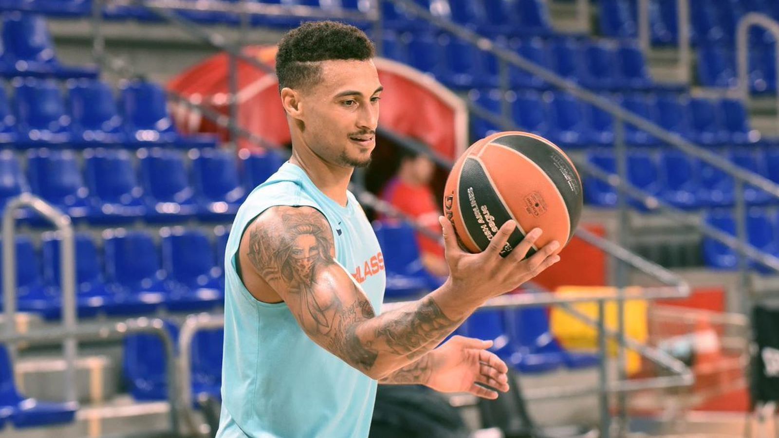 Edwin Jackson, ayer, en el entrenamiento del Barcelona.