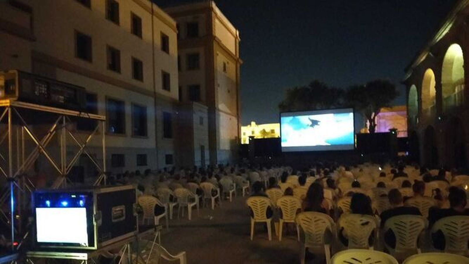 Imagen de una de las proyecciones en la Casa del Niño Jesús.