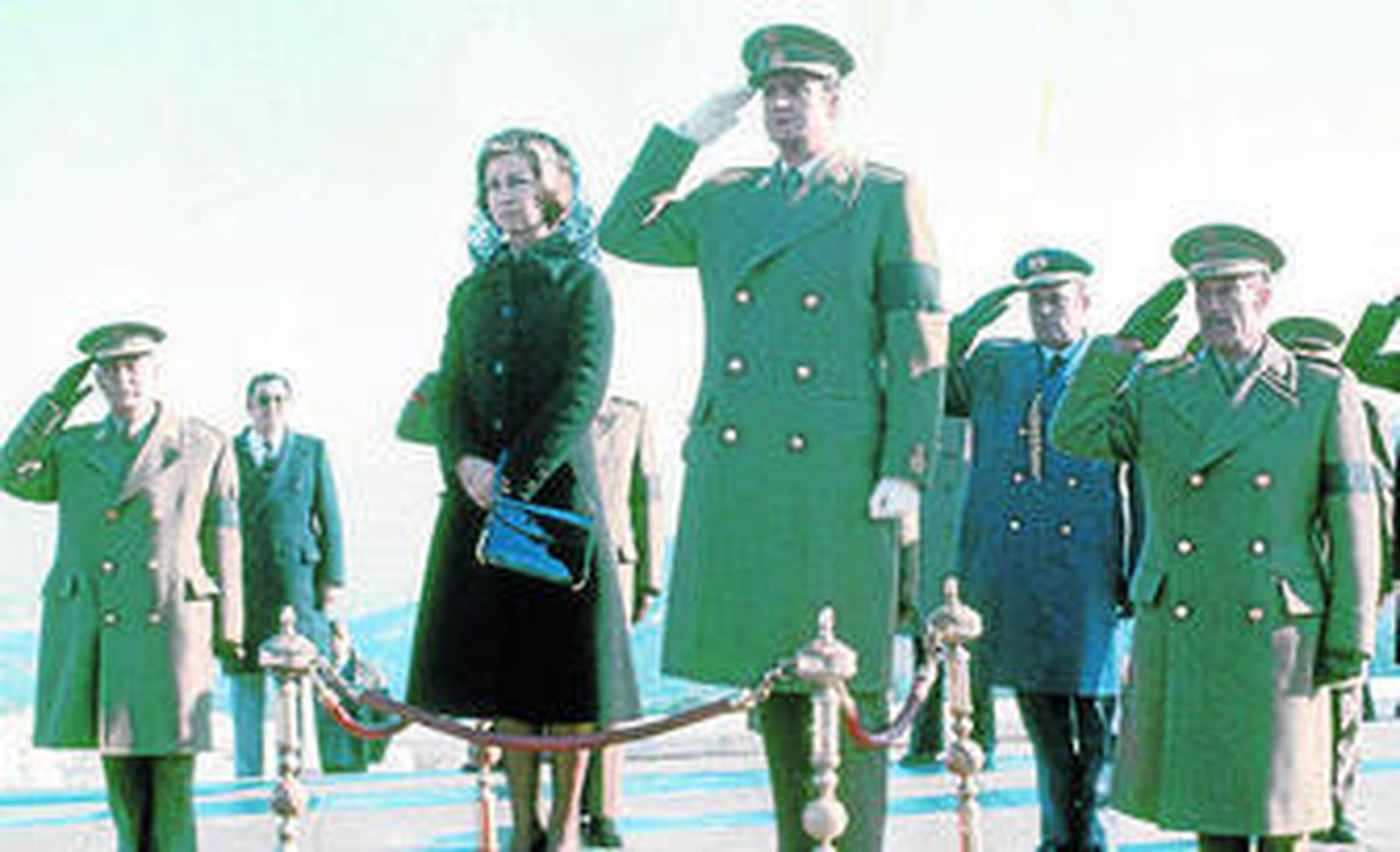 El recién proclamado Rey en el funeral de Franco.