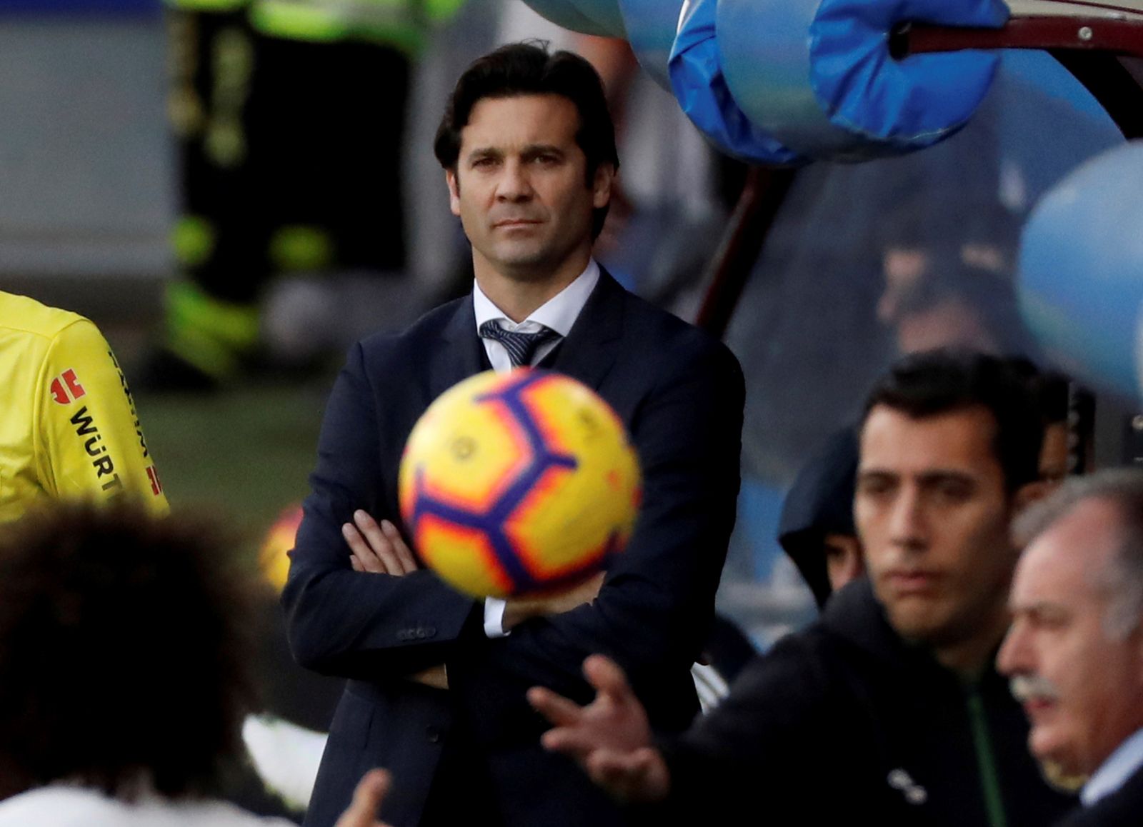 Solari, durante el partido en Éibar.
