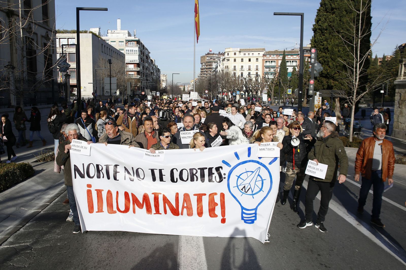 Imagen de archivo de una manifestación contra los cortes de luz en 2019.