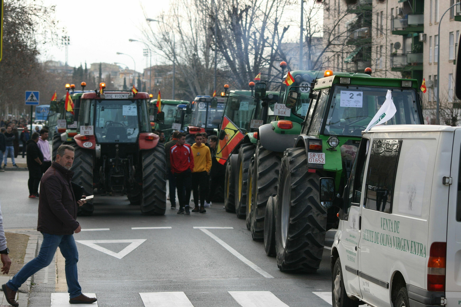 La manifestación del campo en Granada, desde dentro de un tractor