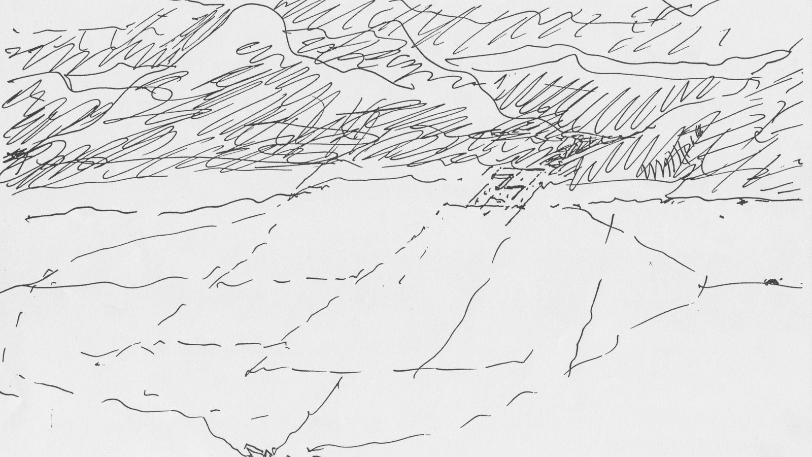 Croquis de la implantación del Hotel de Cabo de Gata (1998). Arquitecto Álvaro Siza. Fuente: LM.