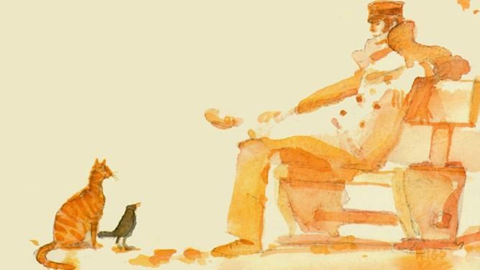 Una ilustración de Corto Maltés realizada en acuarela por Hugo Pratt.