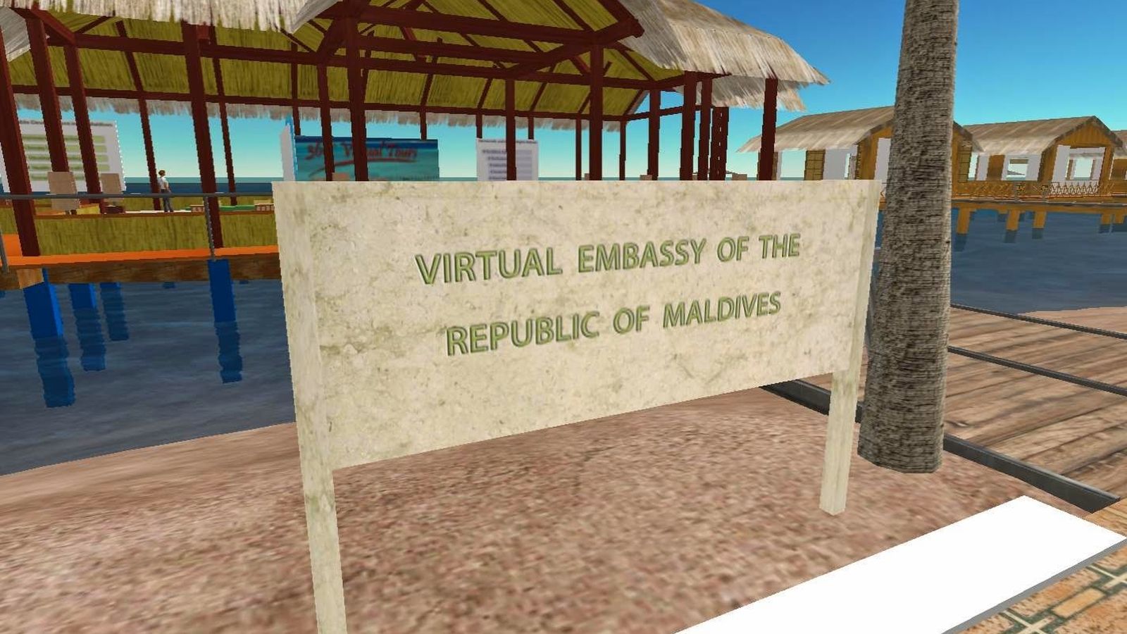 Imagen de la embajada de Las Maldivas en 'Second Life'.