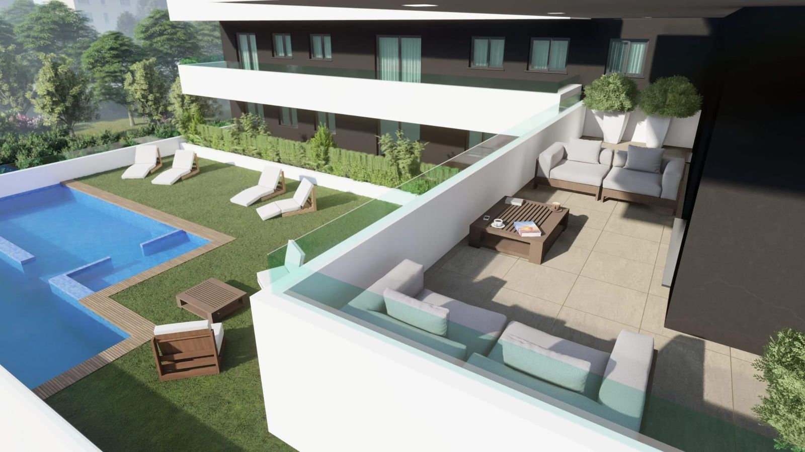 Vista de la fachada sureste del residencial Francisco Gallardo.