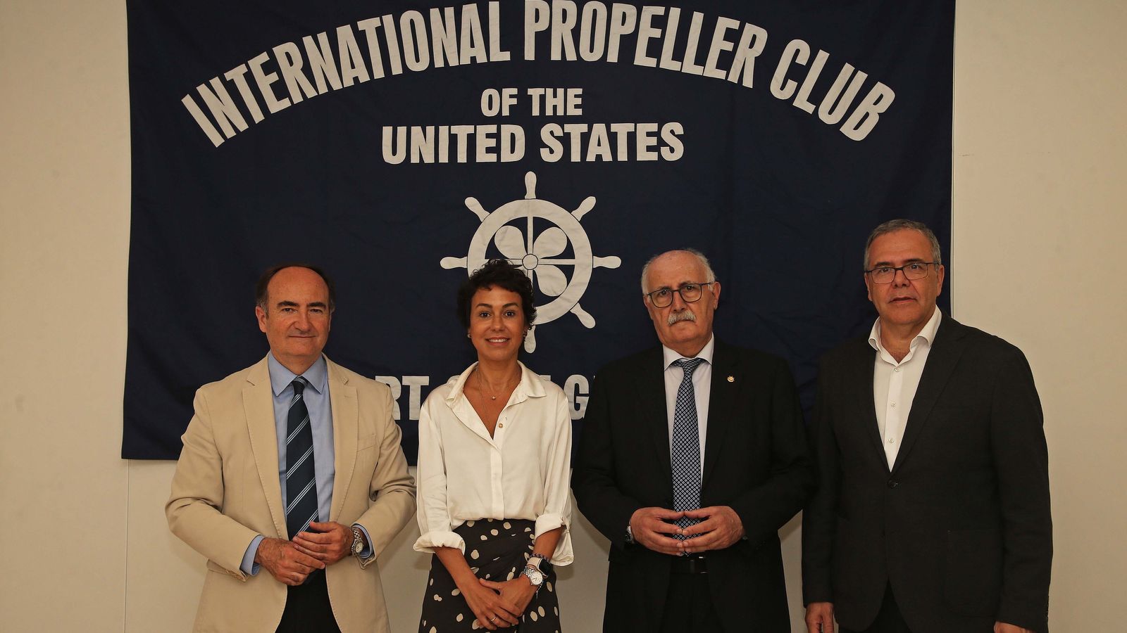 Gerardo Landaluce, Isabel Pardo de Vera, Juan Ureta y Carlos Fenoy, en el Propeller Club.