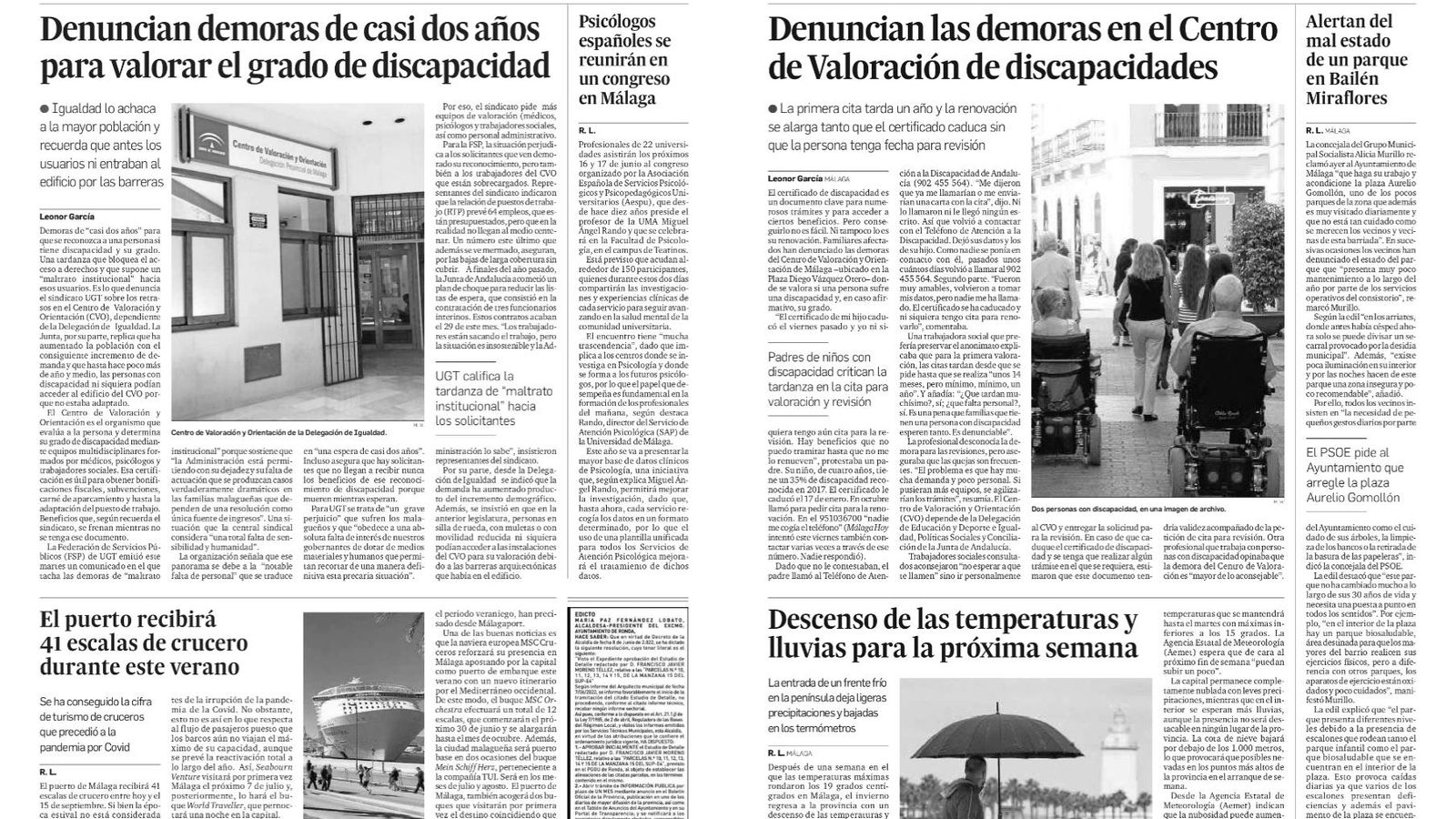 Quejas de otros padres sobre las demoras en la valoración de la discapacidad.