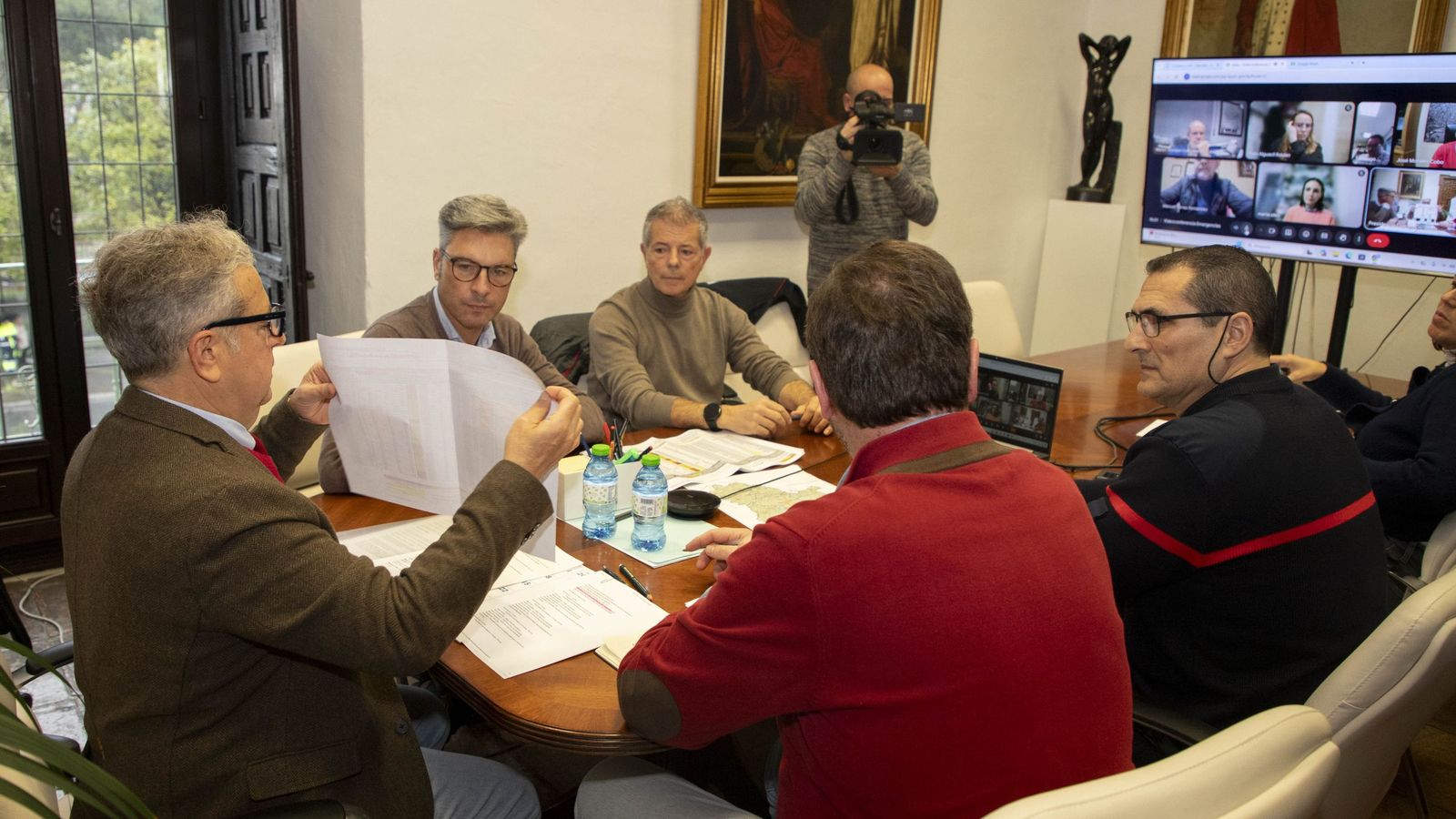 Un momento de la reunión del Comité de Emergencias en la Diputación de Córdoba.