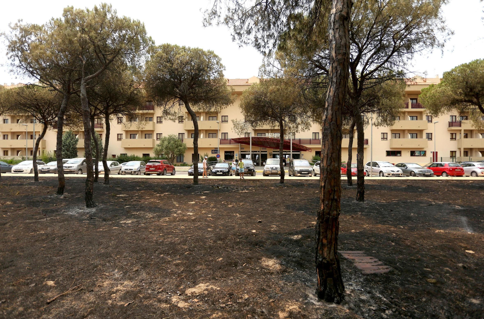 Las consecuencias del incendio en Mazagón