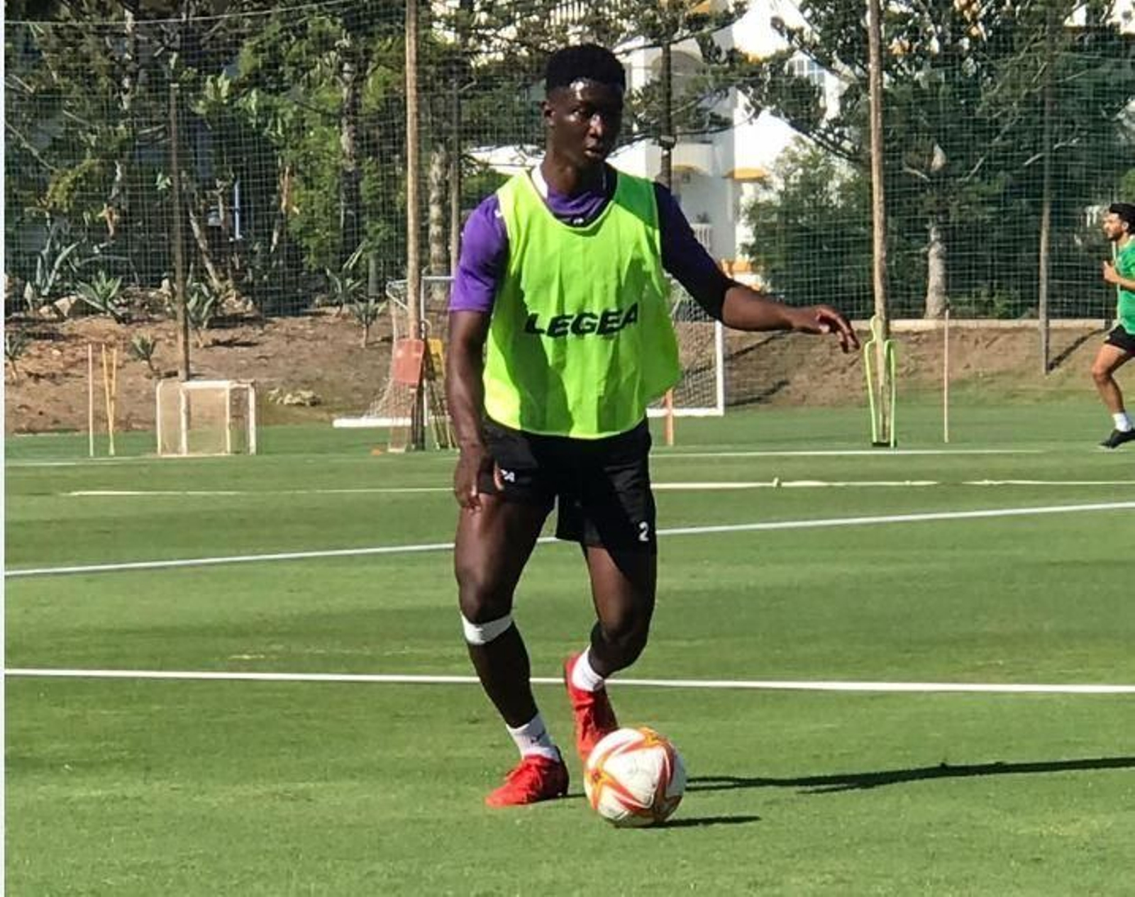 Camara, en un entrenamiento con la Balona
