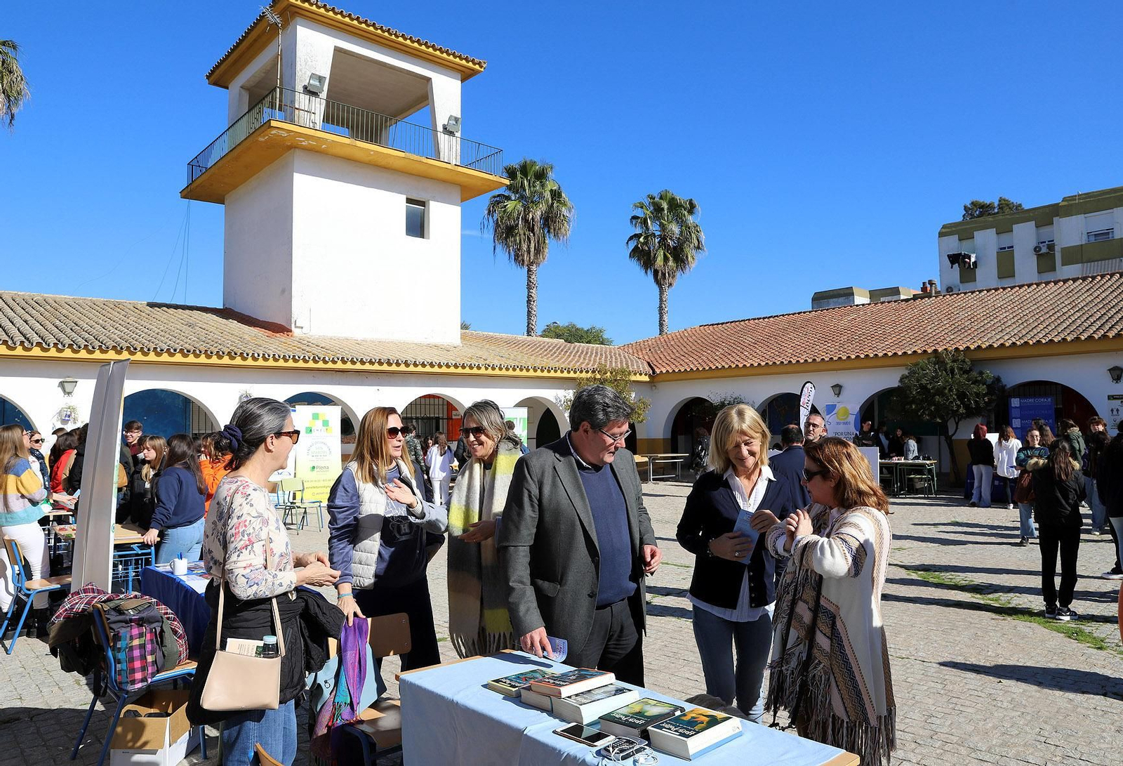 Una imagen de la visita el IES La Granja.