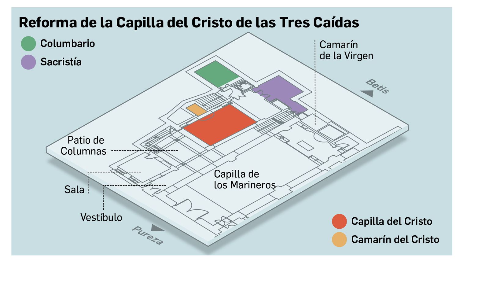 Así quedará el nuevo camarín del Cristo de las Tres Caídas de Triana