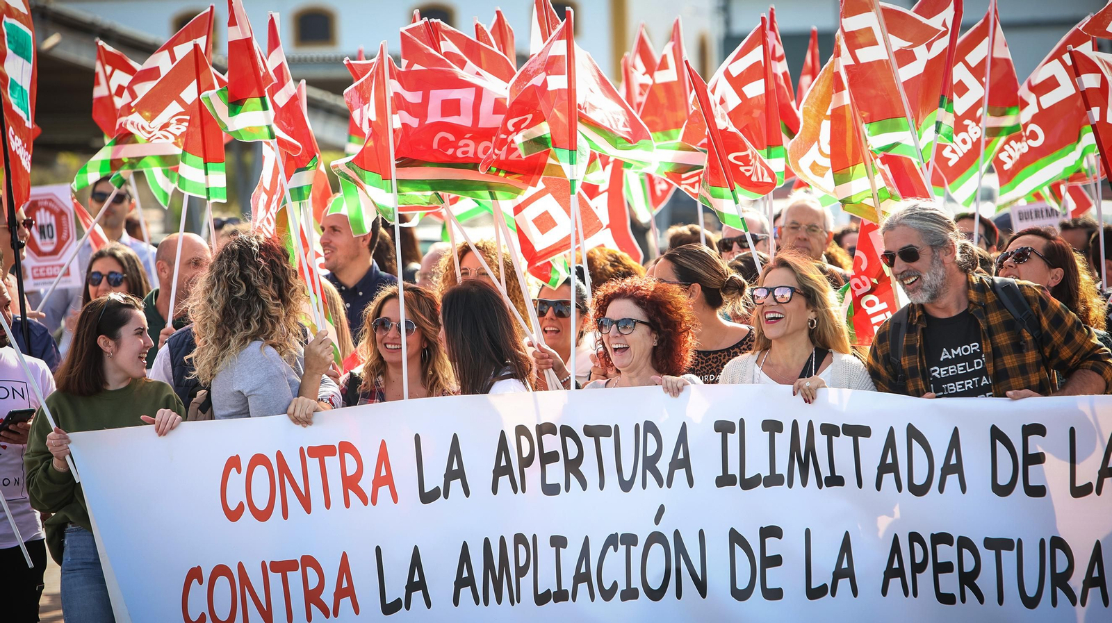 Manifestación de sindicatos y trabajadores