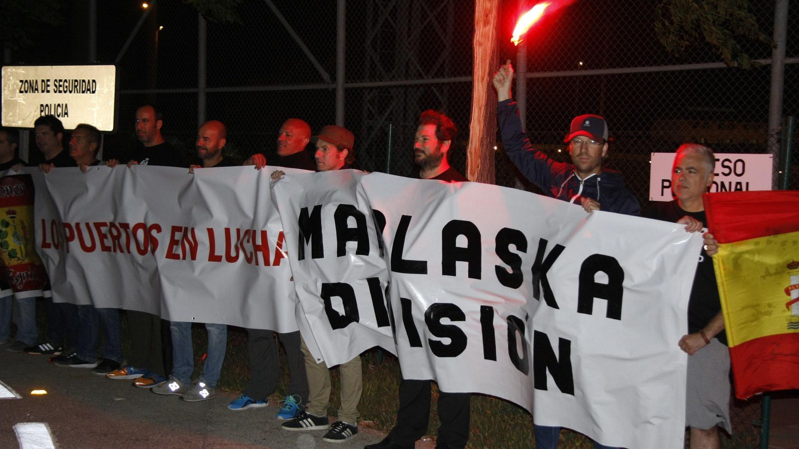 Una de las pancartas reivindicativas.