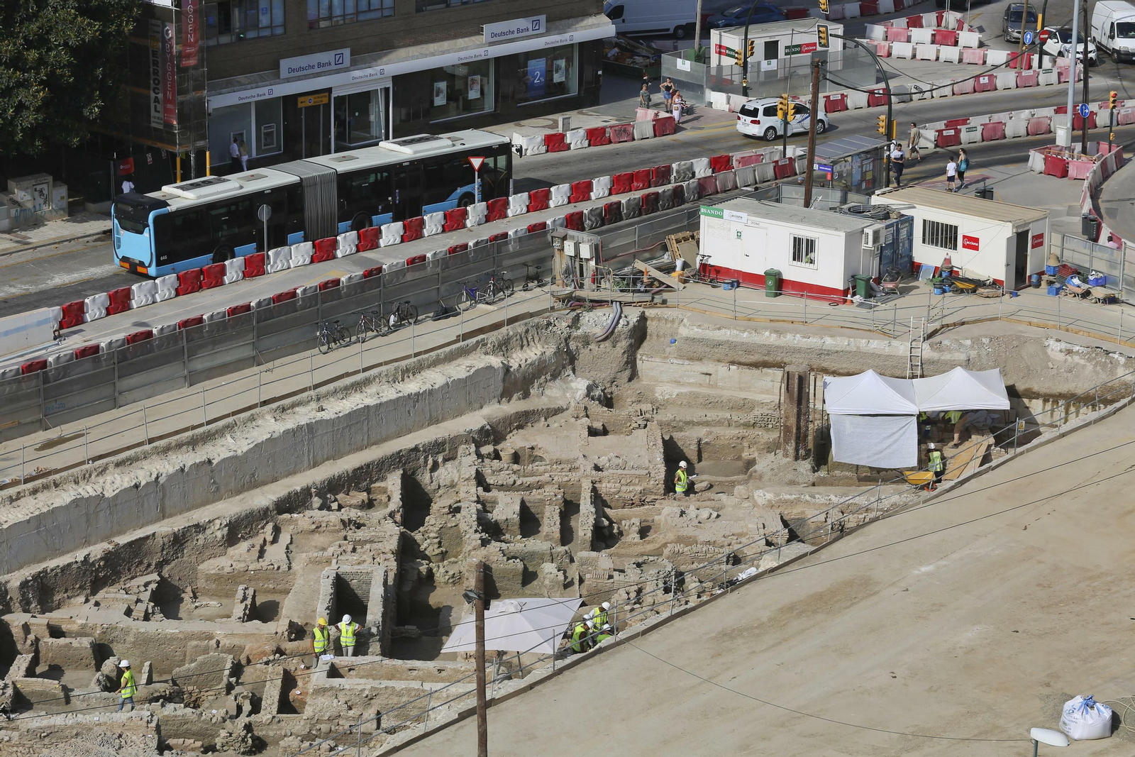 Las fotos de los restos arqueológicos en la obra del Metro de Málaga
