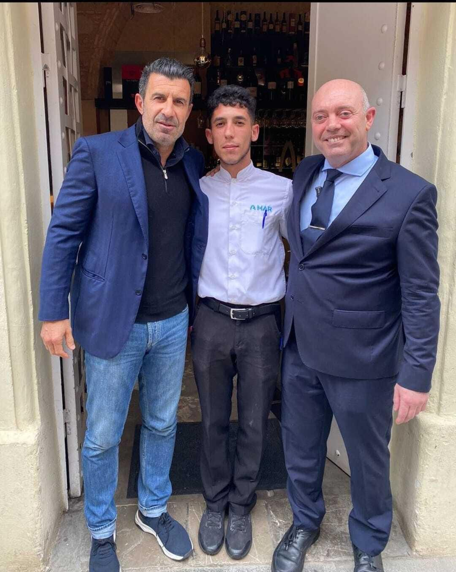 Luis Figo, en el restaurante A Mar de Jerez