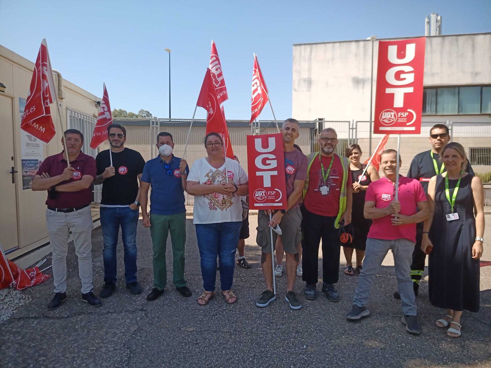 Protesta en el aeropuerto de Córdoba.