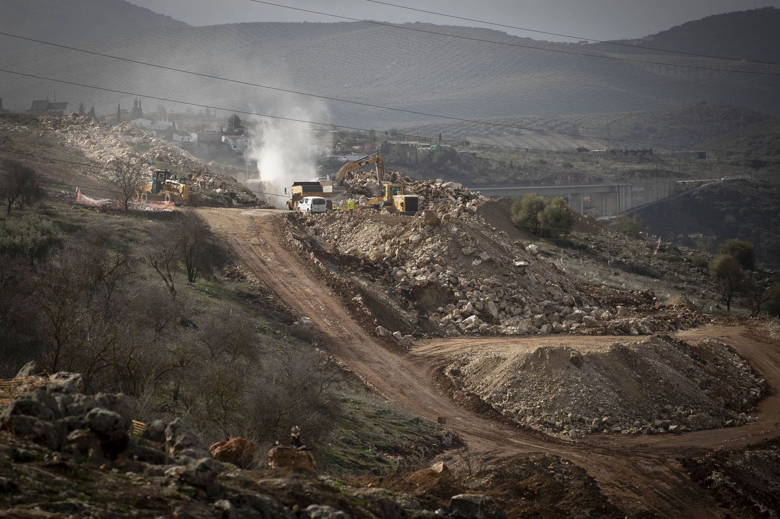 Obras en el tramo de Riofrío de la Variante de Loja