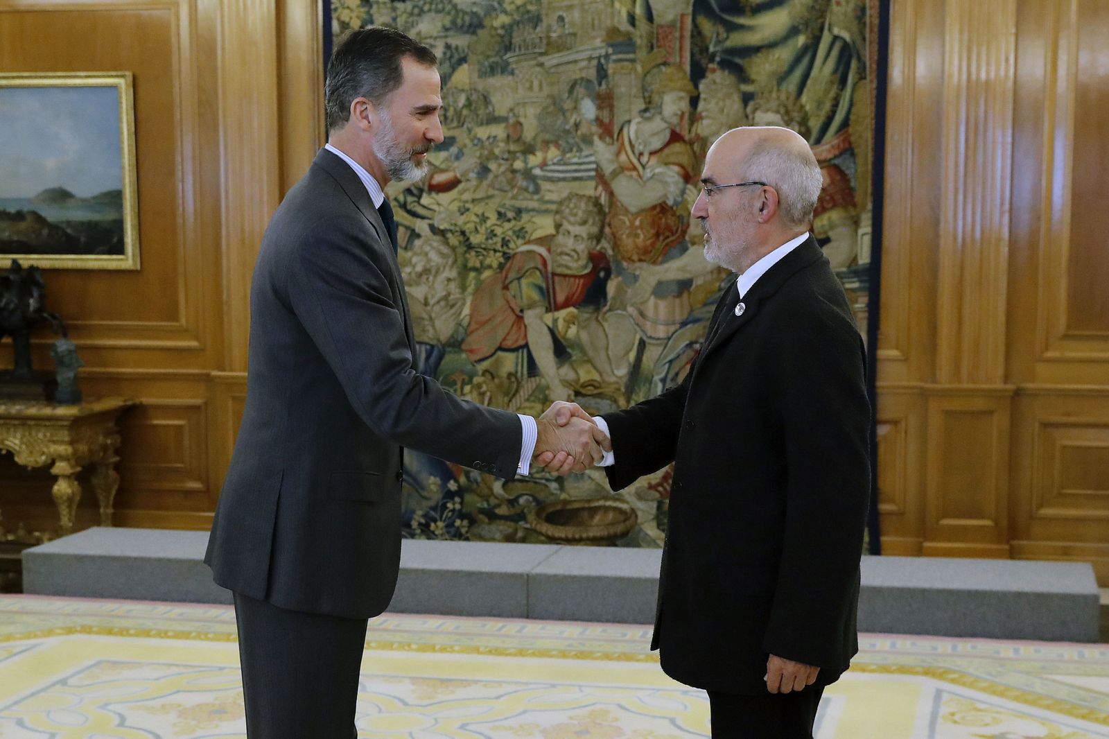 Alejandro Ruiz Huerta, el 13 de enero en La Zarzuela con Felipe VI, que recibió a la Fundación Abogados de Atocha.