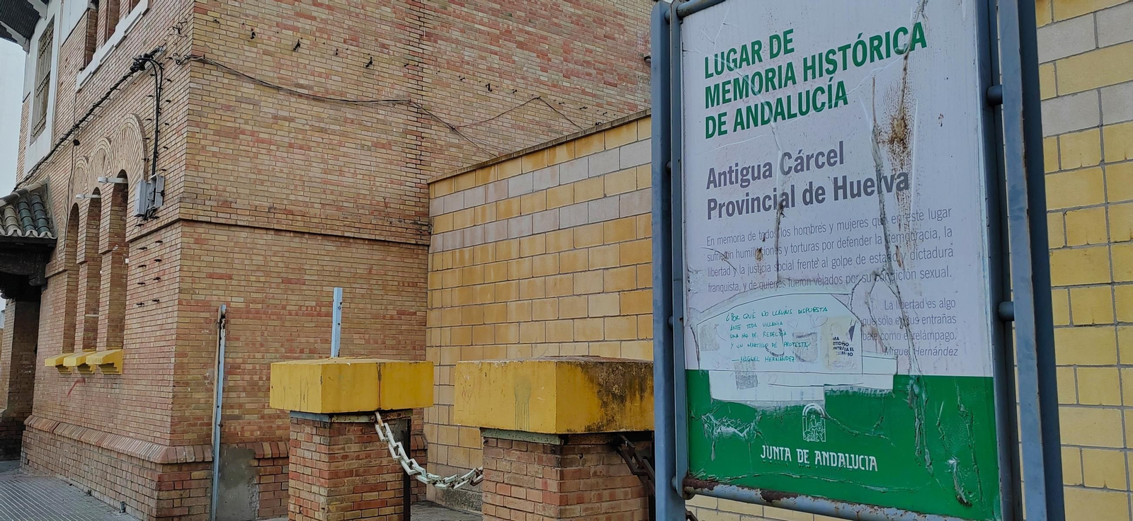 Cartel memoria antigua cárcel