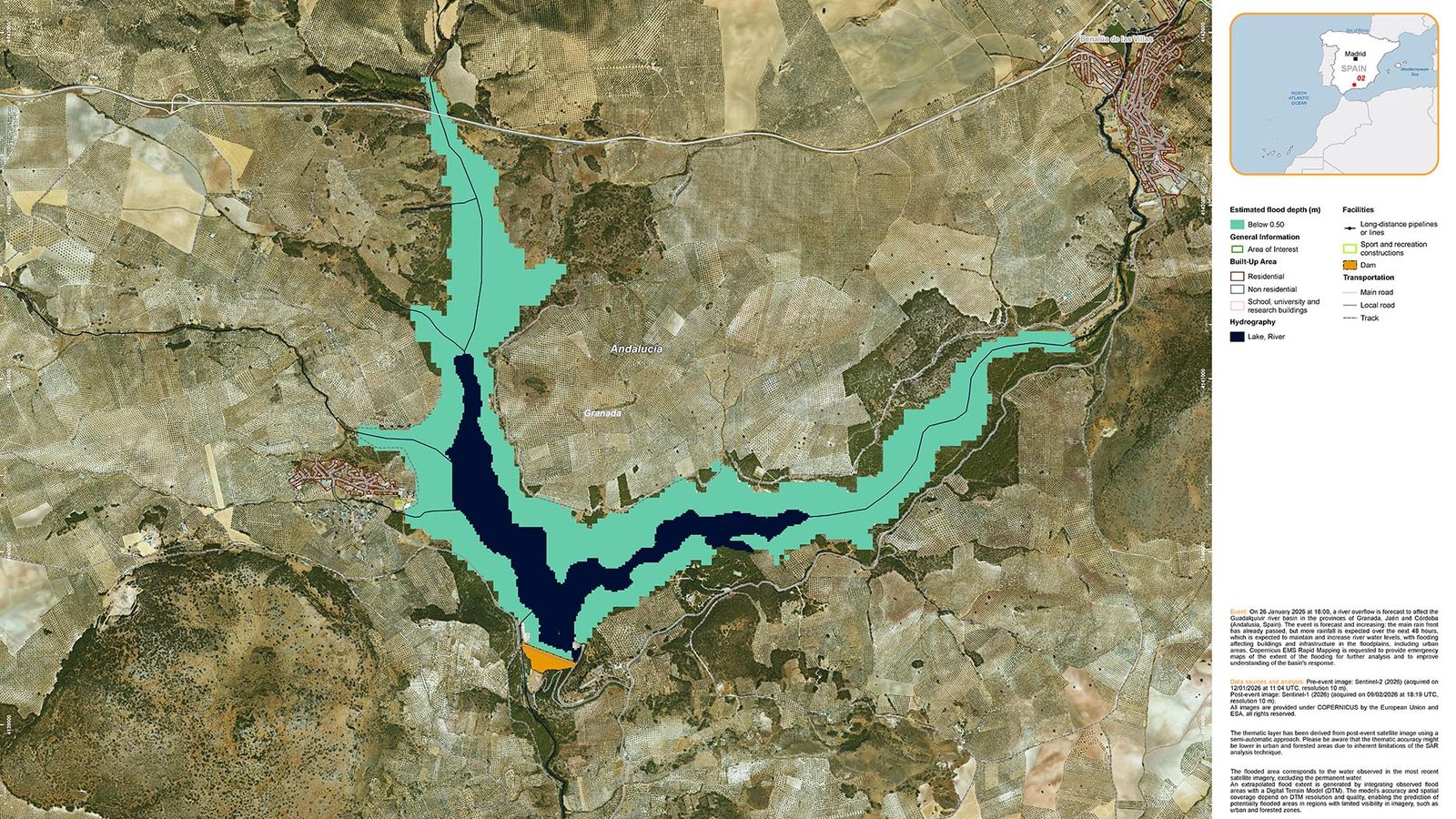 Evolución del embalse de Colomera el 9 de febrero