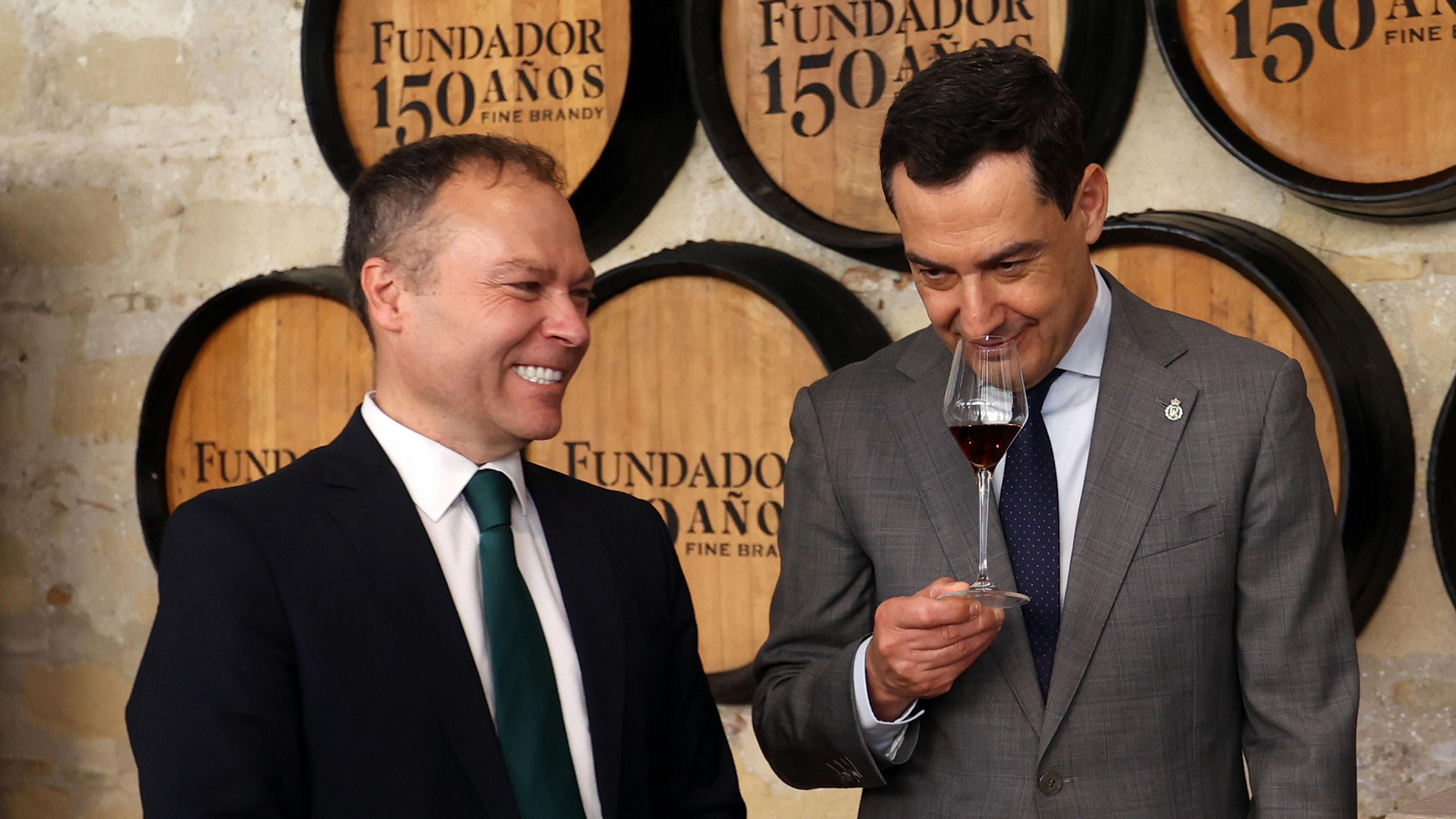 Juanma Moreno en la celebración del 150 aniversario de Fundador