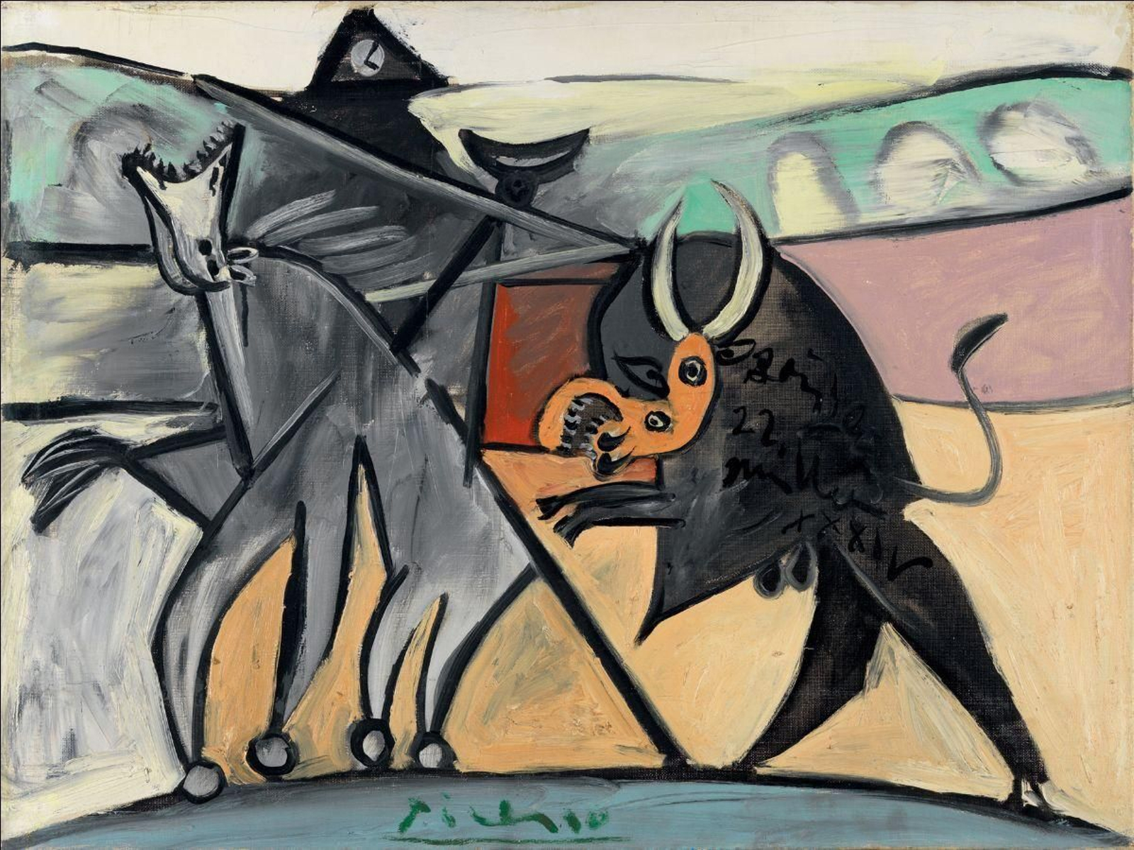 Detalle de la obra 'Corrida de Toros', Picasso, 1934, de la colección del Museo Thyssen-Bornemisza.