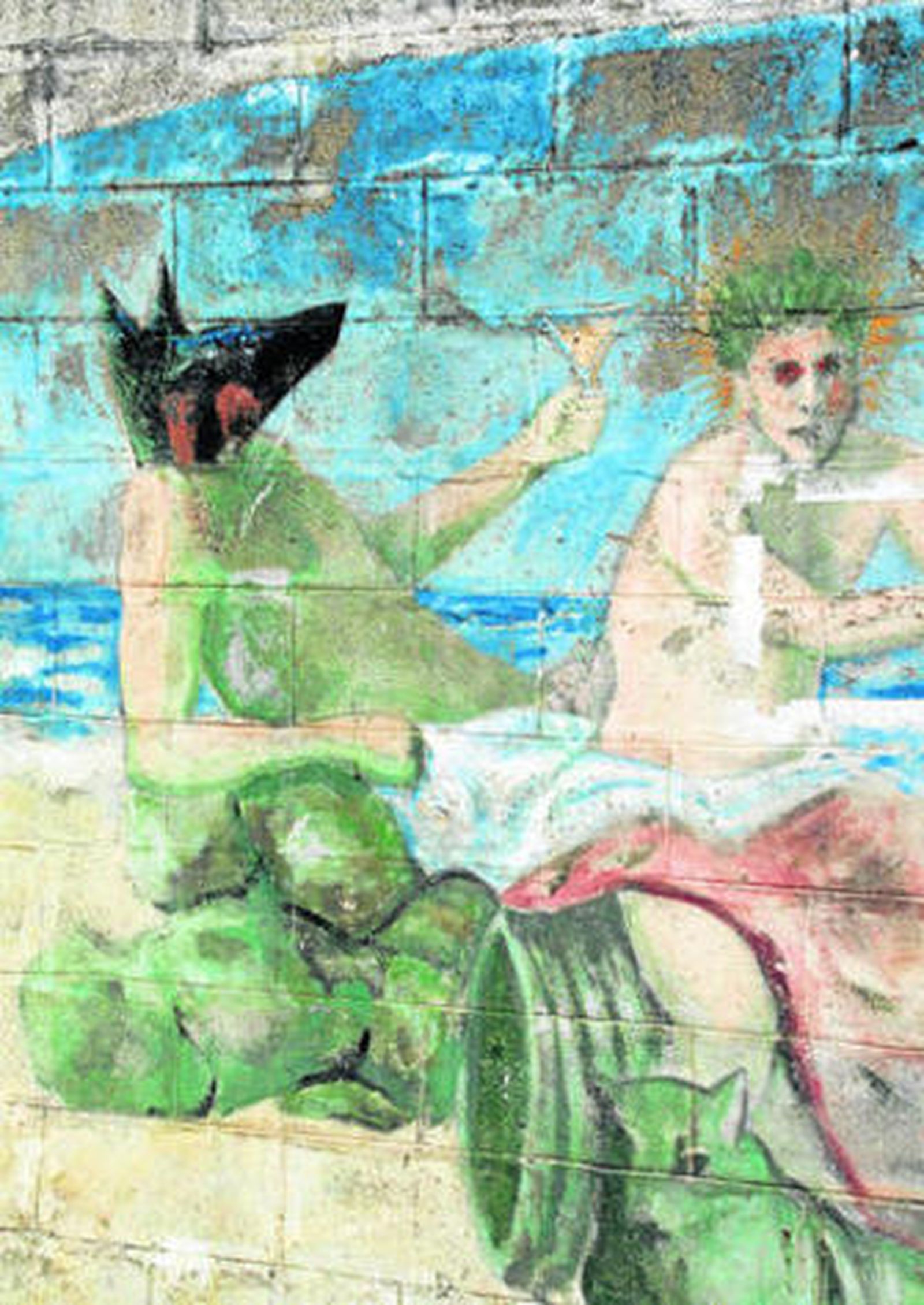 Imagen del mural que perdura en la calle tarifeña.