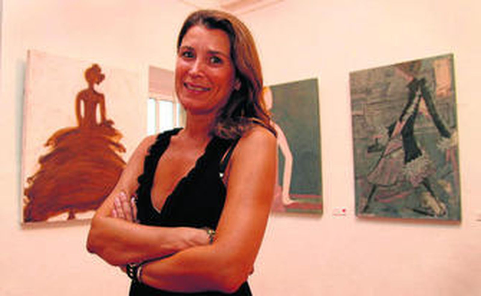 La pintora Ada Oliver, en la inauguración de su exposición en la Casa Grande.