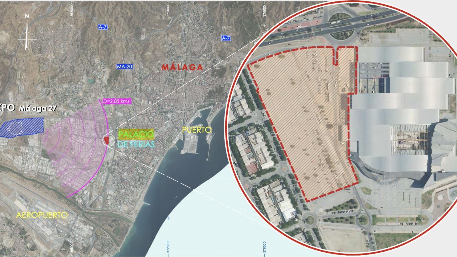 Proyección de la ampliación del Palacio de Ferias en el Plan Maestro para la Expo 2027. Proyección de la ampliación del Palacio de Ferias en el Plan Maestro para la Expo 2027.