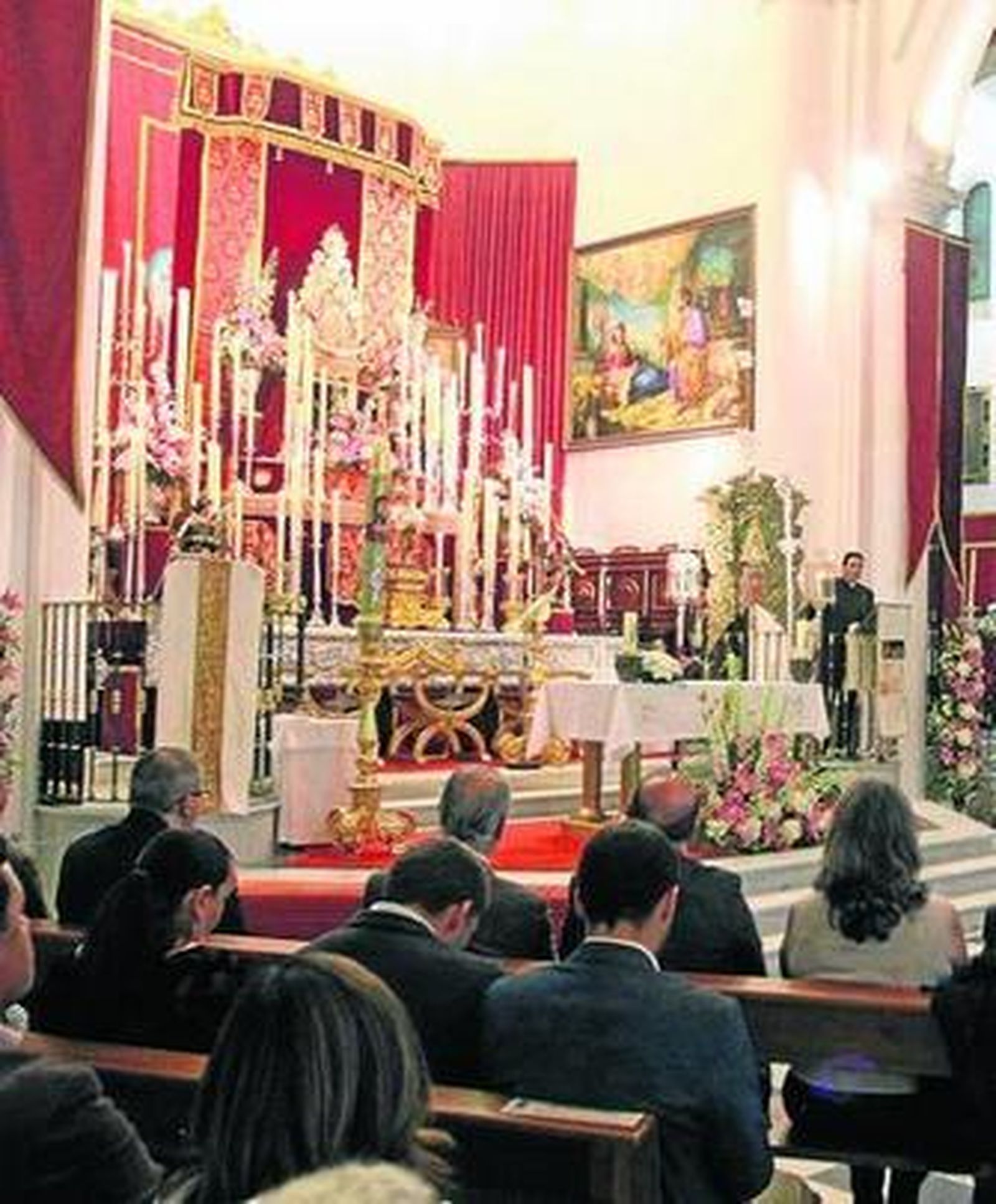 José Manuel Barral, durante su emocionado pregón en la Iglesia de la Concepción de la capital onubense.