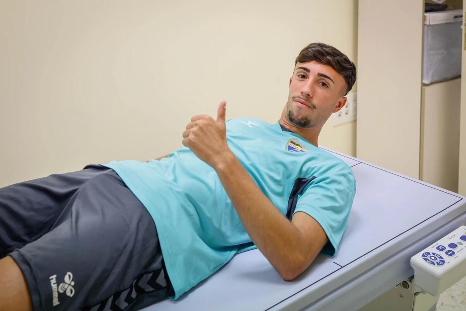 Larrubia, esta mañana durante sus pruebas