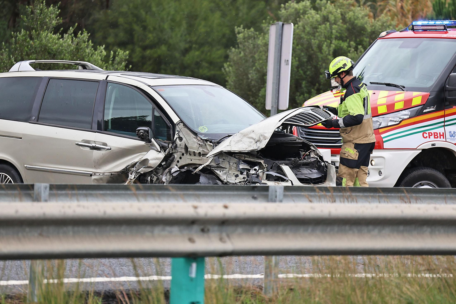 Imágenes del accidente en la autovía de Punta Umbría a Huelva