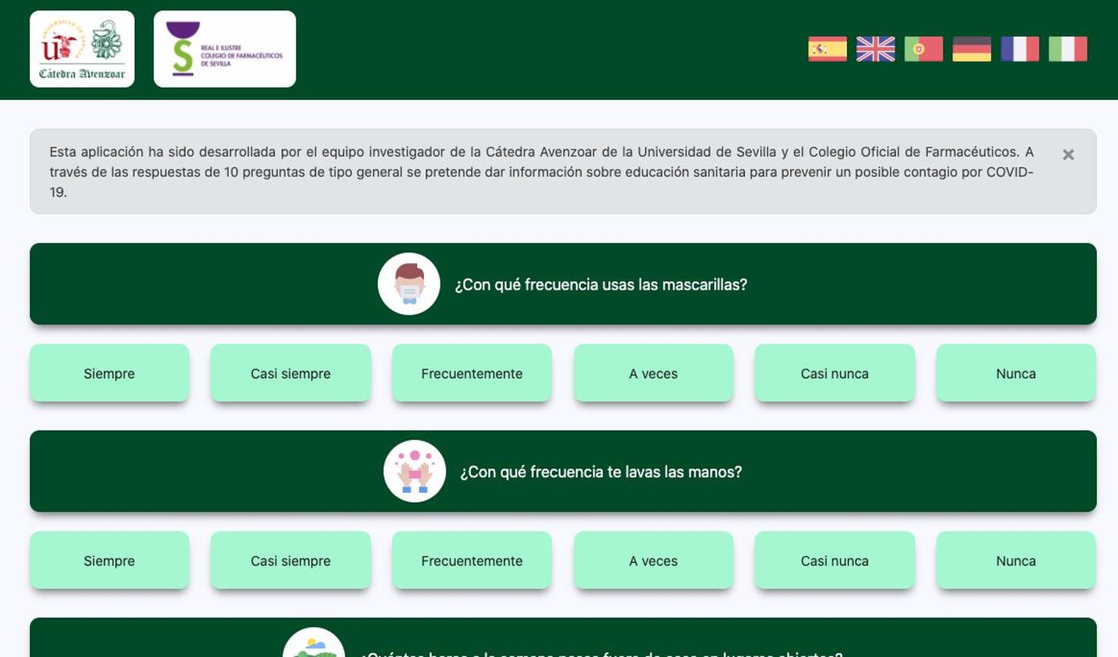 El cuestionario evalúa el nivel de protección de nuestros hábitos frente al coronavirus.