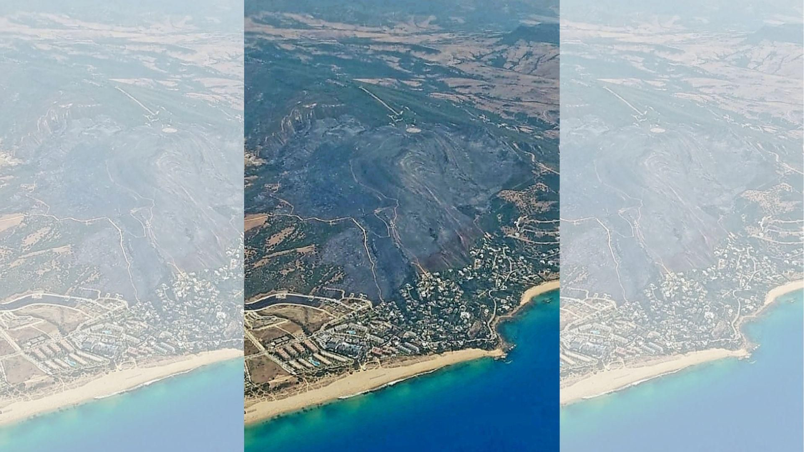 El área quemada por el incendio de la Sierra de la Plata.
