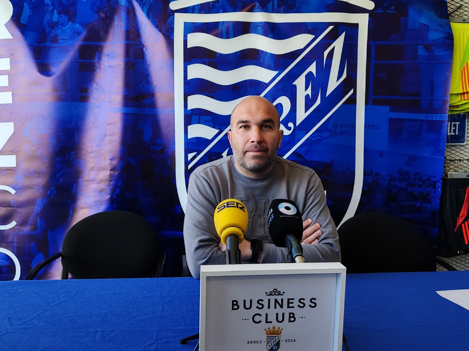 Diego Galiano, en la sede del Xerez CD.